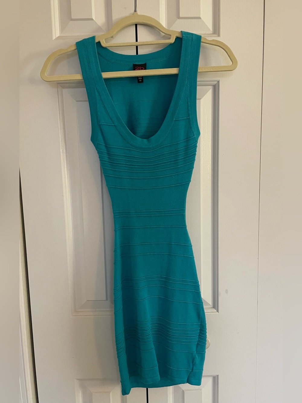Bebe Teal Turquoise Bandage Bodycon Mini Dress XS